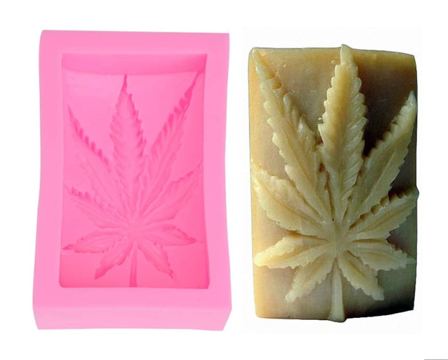 Pot Leaf Silicone Mold for Handmade Bar Soap Cannabis Leaf Hash Weed