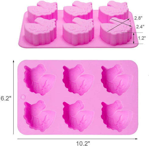 Unicorn Mold/6 Cavities Silicone Soap Molds/Unicorn Bath Bomb Mold, Baking Muffin Cake Pan for Pudding Loaf Brownie Cornbread Cheesecake Chocolate Candy Jelly Resin Crayon Lotion Bars Ice