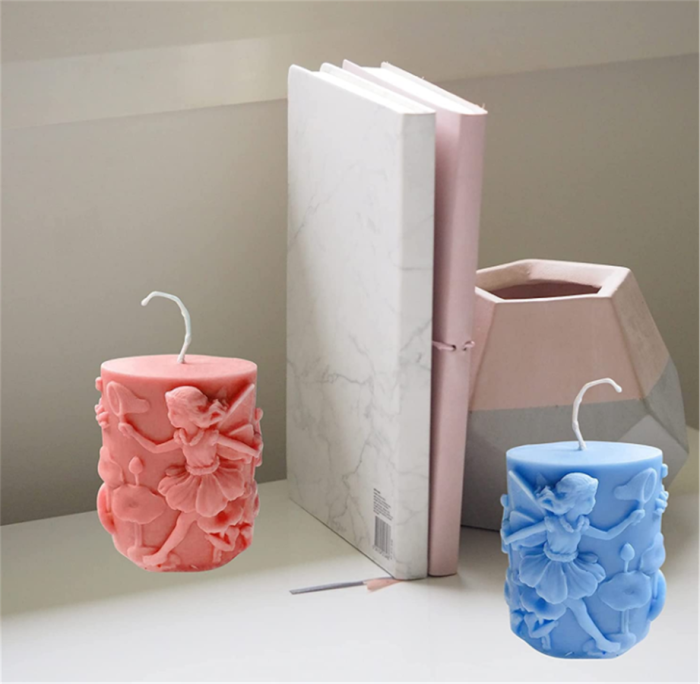 Angel Catch Dragonfly Candle Mold Mould 3D Pillar Silicone Candle Molds Decorating Resin Gypsum Crafts Silicone Moulds
