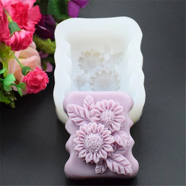 Silicone Molds Sunflower ,Beautiful Flowers Shape Craft Art Silicone Soap Molds, Plants Craft Molds DIY Handmade Soap Molds