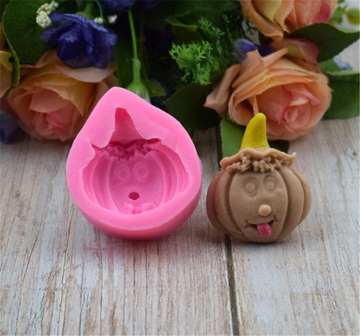 Halloween Molds Silicone Candy Chocolate Soap Mold Pumpkin Baking Mold Jack-O-Lantern Non-Stick Silicone Mold