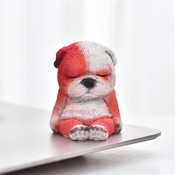 Creative Sleepy Dog Candle Mold, Cute Sleeping Dogs Chocolate Mold, Sitting Puppy Clay Moulds, Special Animal Shape Fondant Moulds for Soap Resin Bath Bomb