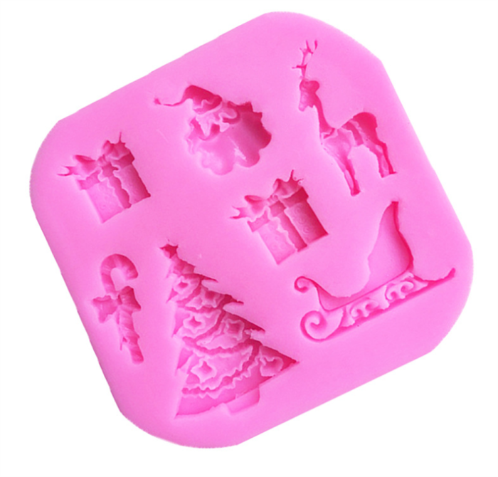 Christmas  Theme Small Silicone Molds Mini Cake Fondant Molds Cake Decorating Mold,Gummy Sugar Chocolate Candy Cupcake Mold Fondant Mold gumpaste