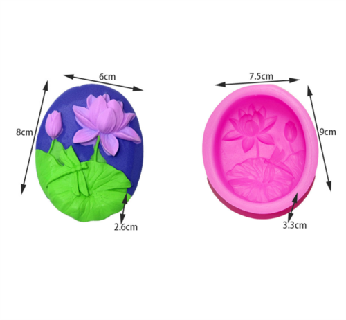 Cute 3D Lotus Pond Leaf Dragonfly Manual Soap Dye Cake Model Baking Silicone Mold Women Baking Square Round Decor