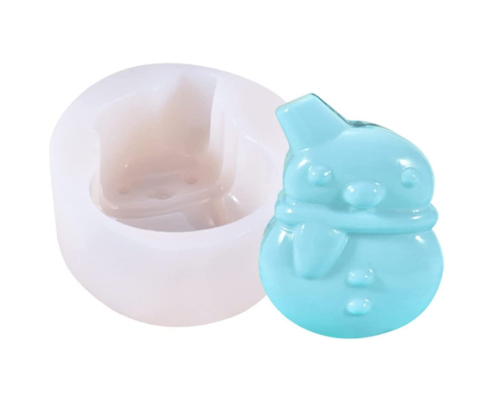 3D Christmas Snowman Candle Mold Silicone Soap Making Mould Fondant Candy Cake Chocolate Decorating DIY Baking