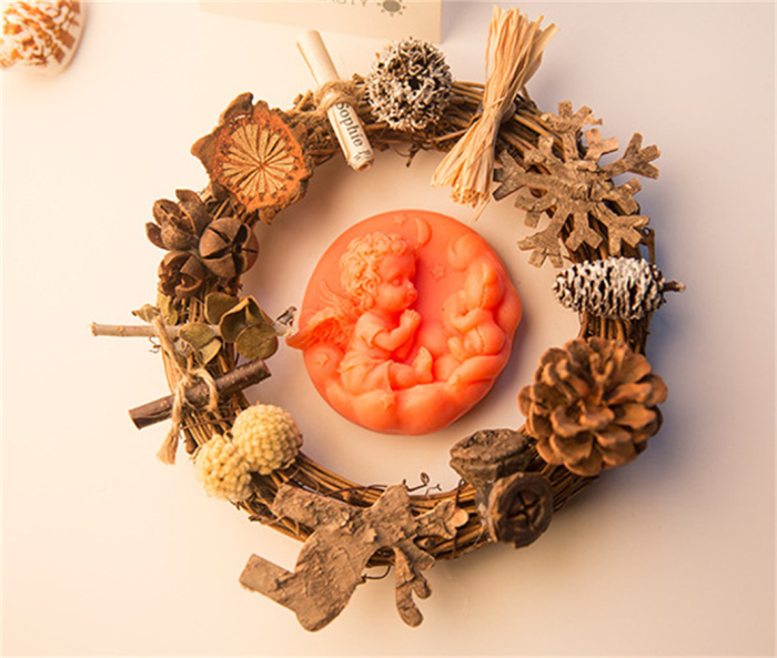 Angel Baby Bear Star Moon Silicone Fondant Molds DIY Cake Decorating Supplies Bakeware Baking Tools Round Handmade Soap Plaster Mold Gummy Chocolate Pudding Biscuit Sugar Craft Mould