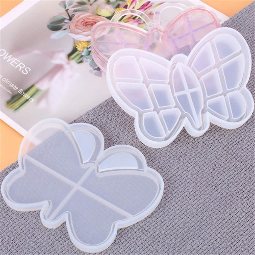 Silicone Box Molds Butterfly Storage Box with Lid Epoxy Resin Molds for Storage Jewelry Trinket Earring