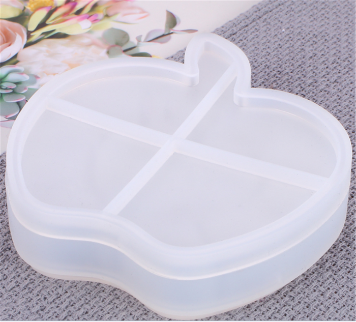 Silicone Box Molds Apple Storage Box with Lid Epoxy Resin Molds for Storage Jewelry Trinket Earring