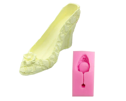Silicone Molds High Heels, Craft Art Women Shoes Silicone Soap Mold, Love Rose Craft Molds DIY Handmade Soap Molds