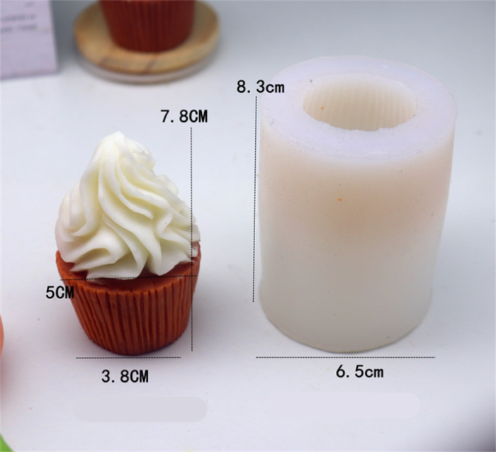 3D Ice Cream Cupcake Soap Mold Silicone Soap/Candle/Polymer Clay/Plaster Mold Ice Cream Cone Delight