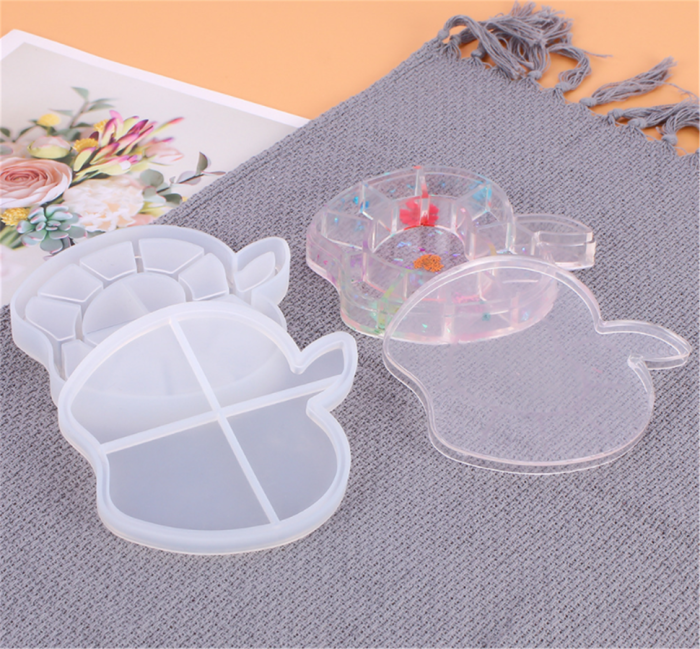 Silicone Box Molds Apple Storage Box with Lid Epoxy Resin Molds for Storage Jewelry Trinket Earring
