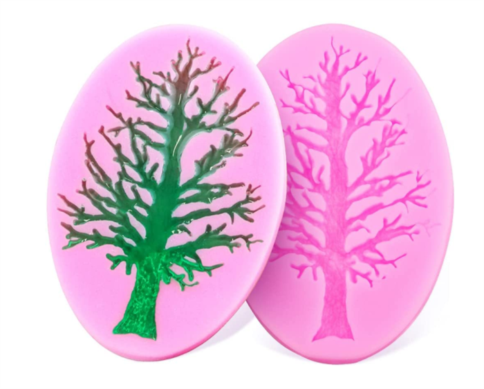2 Pcs Trees Without Leaves,Withered Trees,Food Grade Safety Silicon Materials,Halloween Carnival Party Mold for Cake Decorating,Sugarcraft,Chocolate,Cupcake Topper,Pastry,Polymer Clay,DIY