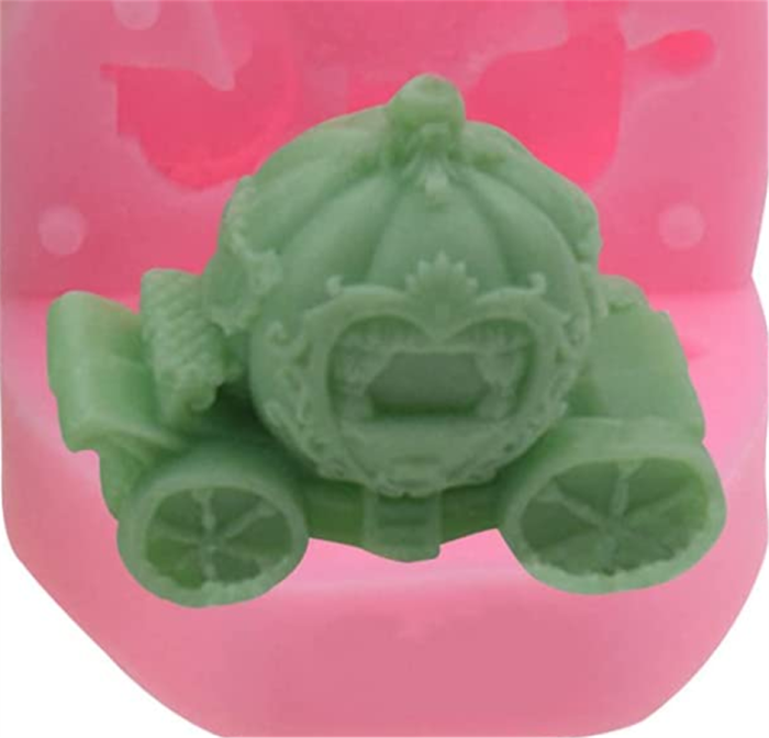 3D Pumpkin Carriage Silicone Candle Mold Fondant Wedding Cake Decorating Tools Chocolate Mould Resin Clay Soap Molds