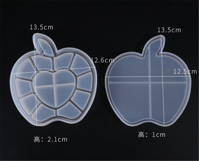 Silicone Box Molds Apple Storage Box with Lid Epoxy Resin Molds for Storage Jewelry Trinket Earring