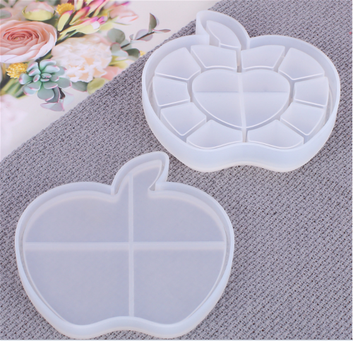 Silicone Box Molds Apple Storage Box with Lid Epoxy Resin Molds for Storage Jewelry Trinket Earring