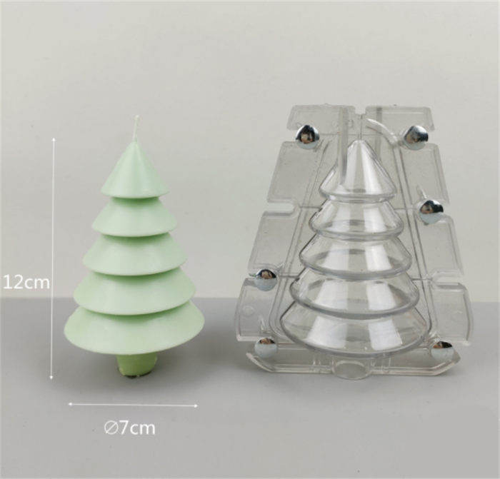 Plastic Candle Molds Christmas Tree Scented Candle Making Mould, Handmade Wax Beeswax Soap Molds Clay Craft