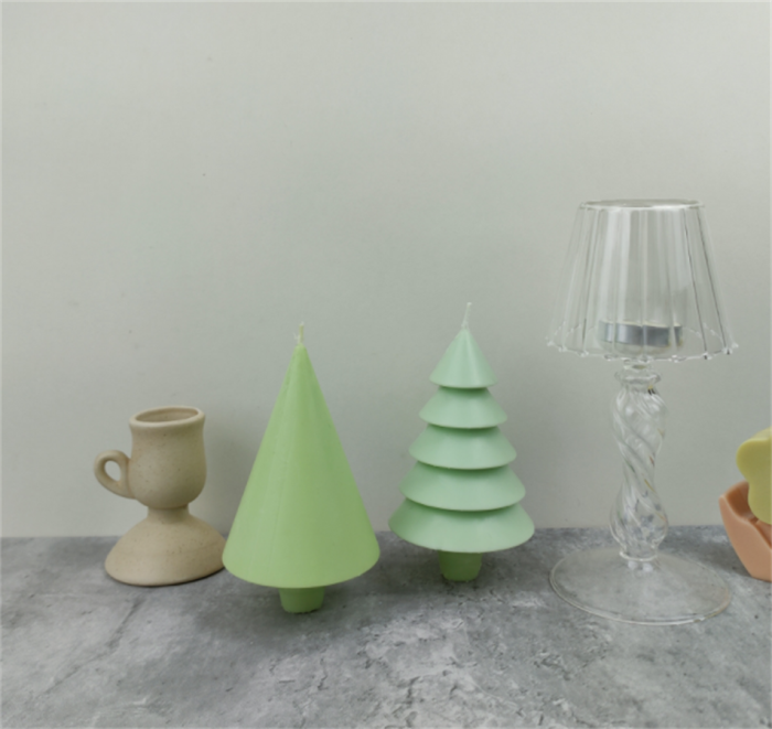 Plastic Candle Molds Christmas Tree Scented Candle Making Mould, Handmade Wax Beeswax Soap Molds Clay Craft