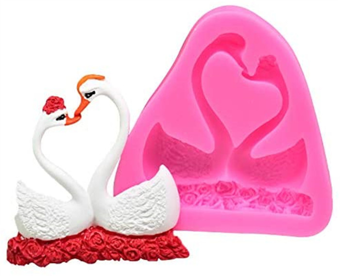 3D Cute Swan Silicone Candle Mold Swan Chocolate Candy Silicone Mold Cake Fondant Decorating Tools Handmade Craft Soap Mold Polymer Clay Resin Mould