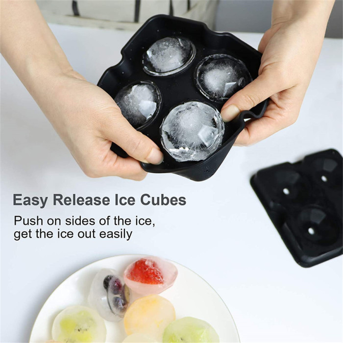 Silicone Ice Cube Tray With Lid - Fill and Release Ice Maker - Cute and Fun Shape Multipurpose Molds - Great for Parties and Events