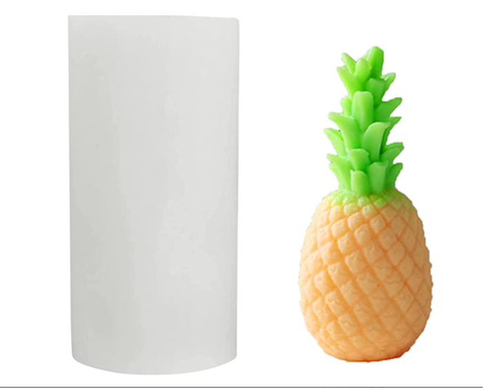 Pineapple Shape Silicone Mold, 3D Simulation Pineapple Candle Mold, Creative Pineapple-Shaped Aromatherapy Plaster Molds, Fruit Shape French Dessert Moulds, for Candles Soaps Cakes Decorating