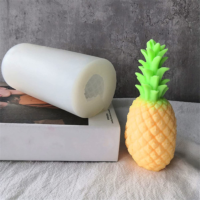 Pineapple Shape Silicone Mold, 3D Simulation Pineapple Candle Mold, Creative Pineapple-Shaped Aromatherapy Plaster Molds, Fruit Shape French Dessert Moulds, for Candles Soaps Cakes Decorating