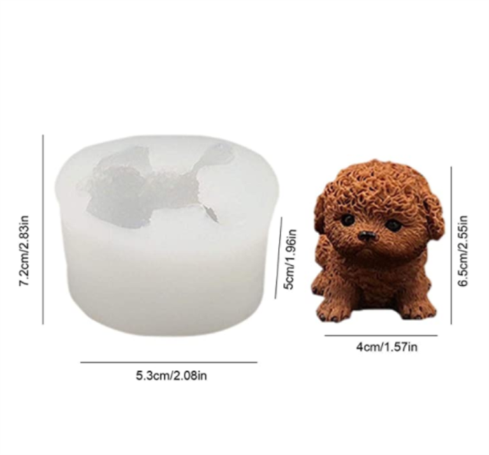 3D Puppy Silicone Mold, Dog Silicone Candle Molds Puppy Silicone Cake Decoration Mold Animal Cupcake Making Mold Chocolate Dog Cake Moulds