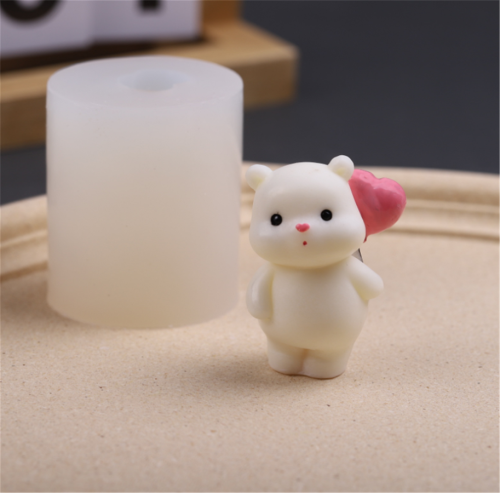 Bear Ice Mold ， 3D DIY Drink Cake Decoration for Christmas, Party, Family to Make Lovely Ice Coffee, Juice, Cocktail. Candy Gummy Fondant Chocolate Soap Candle Mold