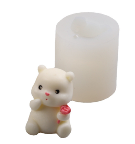 Bear Ice Mold ， 3D DIY Drink Cake Decoration for Christmas, Party, Family to Make Lovely Ice Coffee, Juice, Cocktail. Candy Gummy Fondant Chocolate Soap Candle Mold