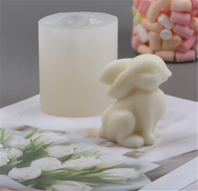 Rabbit baking cake mold DIY aromatherapy candle sitting rabbit silicone mold