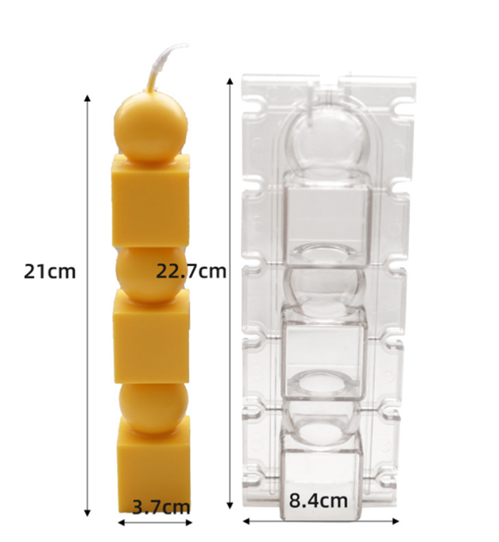 Geometric Columnar Candle Mould 3D Cylindrical Square Layered Handmade soap Mould Handmade Gift