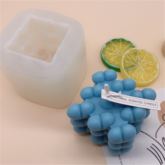 3D Soy Wax Candles Molds Overlapping Heart Balls Handmade Soap Aromatherapy Mould Candy Chocolate Cake Moulds DIY Crafts Polymer Clay Home Decoration