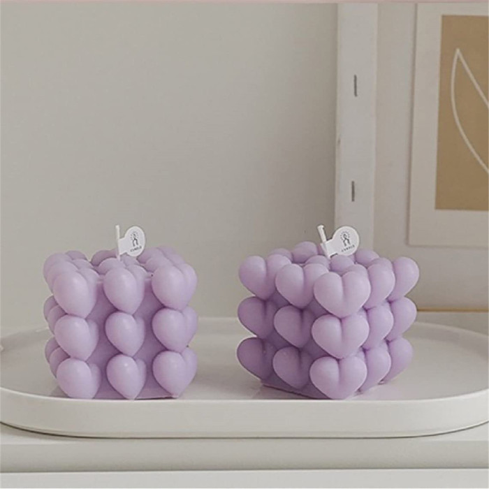 3D Soy Wax Candles Molds Overlapping Heart Balls Handmade Soap Aromatherapy Mould Candy Chocolate Cake Moulds DIY Crafts Polymer Clay Home Decoration