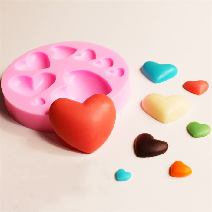 2 Pieces Different Sizes of Heart Shape Resin Molds for Cookie Decor, Jewelry, Pastry, Chocolate ,Cake, Jelly, Pudding, Handmade Soap Mould Candy Making