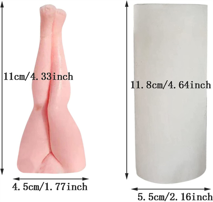 Human Body Silicone Mold, 3D Sexy Girl Leg Shape Candle Mould, Female Nude Legs Shaped Resin Mould, Naked Body Art Epoxy Moulds, for DIY Soap Tabletop Ornaments Jewelry Home Decorations