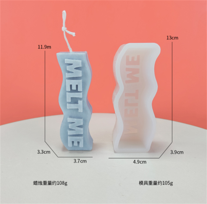Wave Alphabet Letter Pillar Silicone Resin Mold Candles Molds, Letter Candle Chocolate Mold for Resin Pendant Plaster Carving Making Aromatherapy White Elephant Gifts (MELT ME)