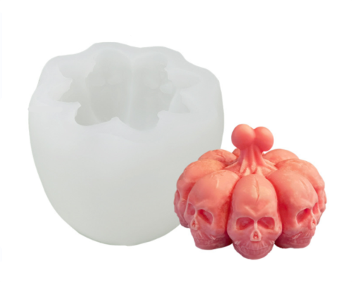 Halloween Pumpkin mold funny skull face pumpkin handmade Candle Mold pumpkin epoxy silicone      Mold chocolate candy cake decoration mold autumn harvest Halloween Thanksgiving party