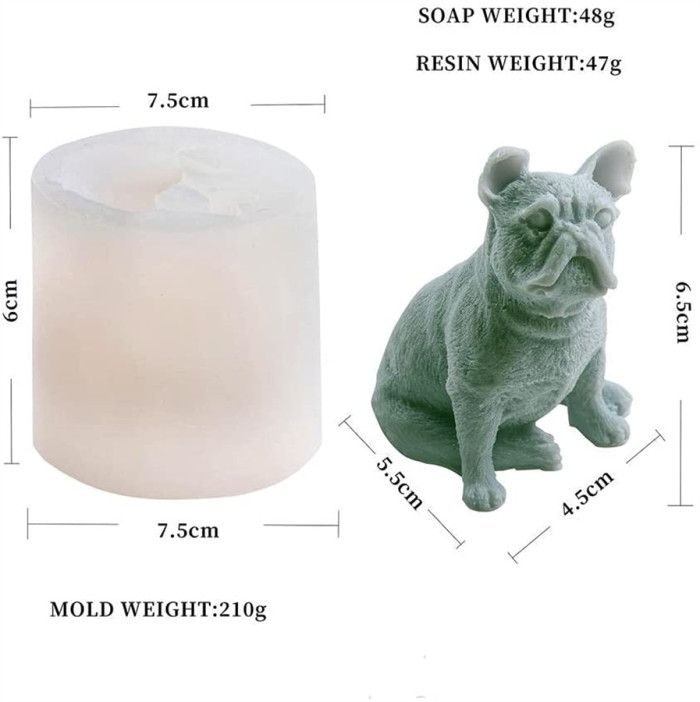 Shar Pei Dog Silicone Mold Candle Aromatherapy Gypsum Soap Mould DIY Chocolate Fondant Cake Decorating Model