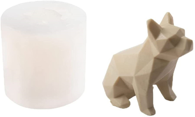 Silicone Puppy Molds 3D Geometric Dog Candle Soap Mold DIY Chocolate Cake Decorating Fondant Decorating Mould