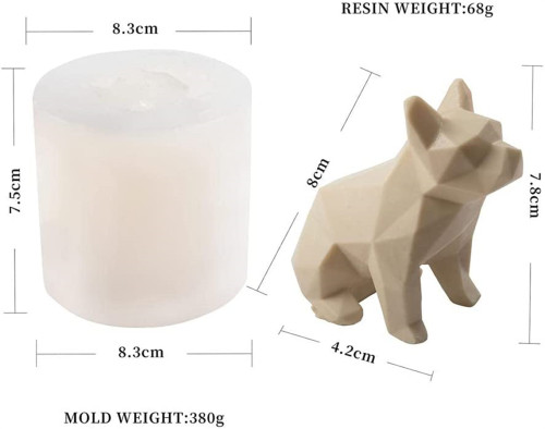 Silicone Puppy Molds 3D Geometric Dog Candle Soap Mold DIY Chocolate Cake Decorating Fondant Decorating Mould