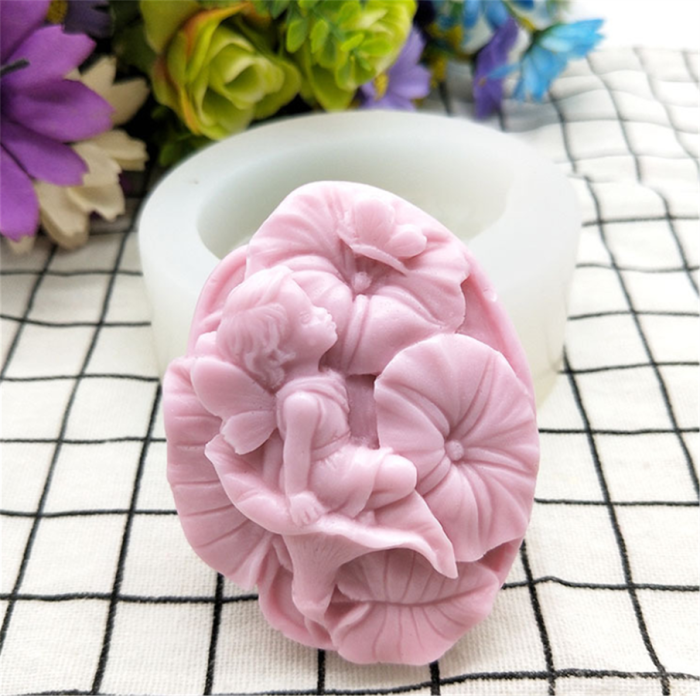 Angel Morning Glory Mould Craft Art Silicone Soap Mold Craft Molds DIY Handmade Candle Molds