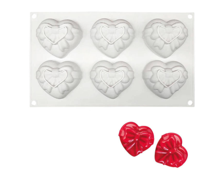 Heart Silicone Molds Chocolate Molds DIY Bow-Knot Twisted Love Heart Cake Molds Heart Candles Mold Soap Making Mold Valentine's Day Decoration Wedding Supplies Baking Tools