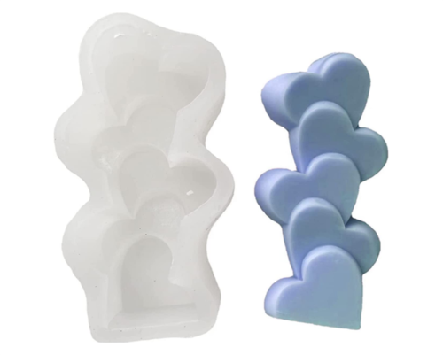 Stacked Love Candle Mold,3D Handmade Soap Aromatherapy Silicone Molds Candy Chocolate ?Cake Moulds DIY Crafts Clay Home Decoration