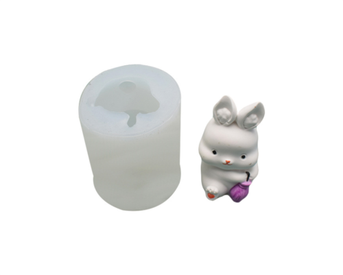 Lovely rabbit cake chocolate decoration mold, Hand Soap Candle gypsum ornament, liquid silica gel mold, sugar turning silica gel mold, mousse chocolate ice cream mold
