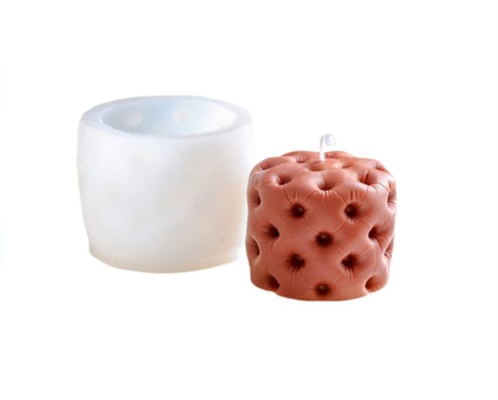 Round Sofa Stool Hollowing Silicone Candle Moulds, Candle Making Kit Supplies, Silicone Mold for Handmade Candle Soap Cake Mousse Ice Cream