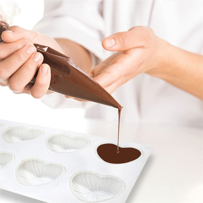 Heart Silicone Molds Chocolate Molds DIY Love Heart Cake Molds Heart Candles Mold Soap Making Mold Valentine's Day Decoration Wedding Supplies Baking Tools