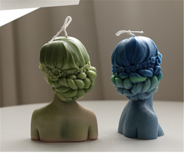 3D Body Candle Molds Silicone for Candle Making, Beautiful Blindfolded Girl for Resin Casting, Candle Making Molds Scented Candle Molds