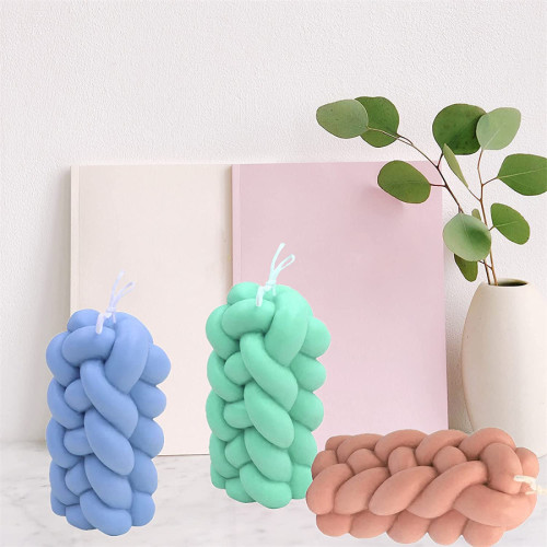 Geometric Twist Silicone Mold, Braided Rope Shape Candle Molds, Thick Ropes Shaped Soap Mould, 3D Abstract Resin Aromatherapy Wax Moulds for Crafts Clay Making Handicrafts Home Decorations