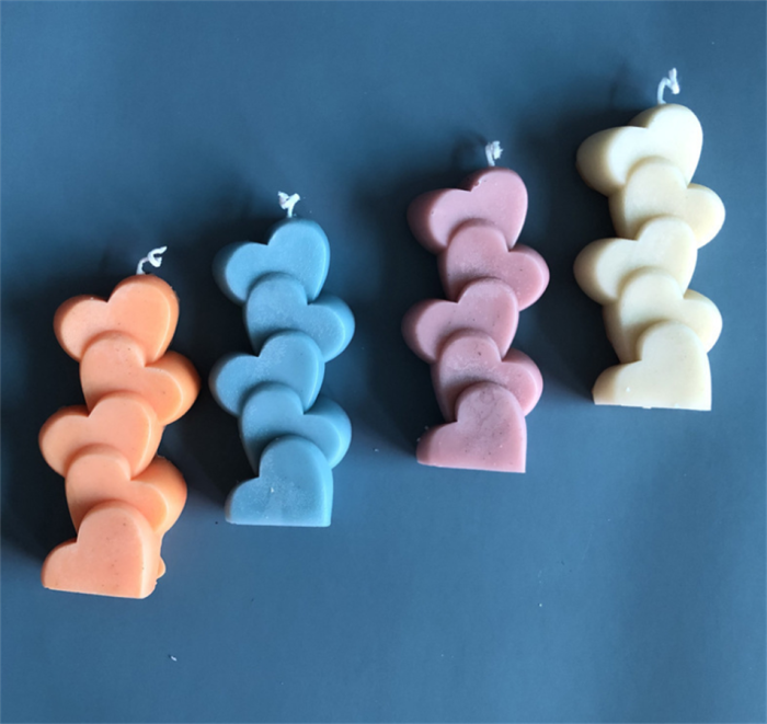 Stacked Love Candle Mold,3D Handmade Soap Aromatherapy Silicone Molds Candy Chocolate ?Cake Moulds DIY Crafts Clay Home Decoration