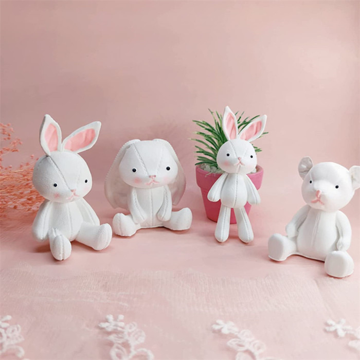 3D Rabbit Silicone Soap Mold Easter Day Bunny Shape Fondant Cake Decorating Mould, DIY Baking Moulds Bunny Cake Chocolate Mold for Easter Handmade Soap Pastry Cake Dessert Decoration