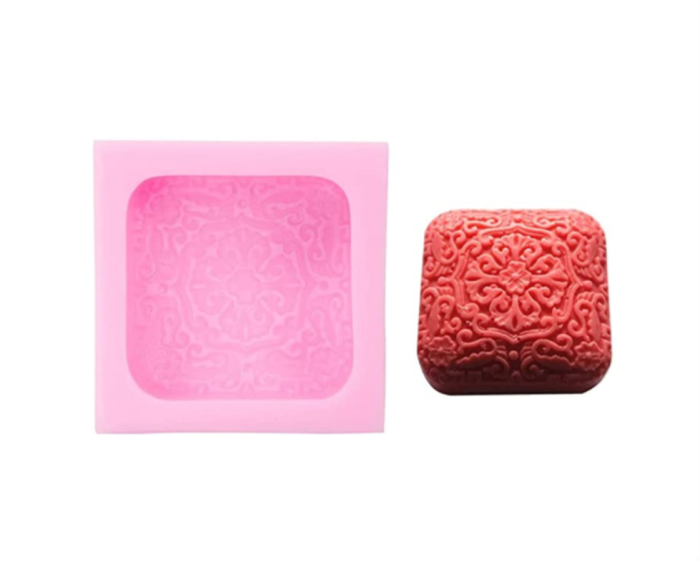 Soap Silicone Mold, Flower Soap Silicone Mold, Square Homemade Soap Making Mold Supplies for DIY Soap Making Crafting Projects